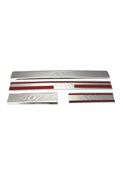 Peugeot 407 Uyumlu 2004-2010 Krom Kapı Eşiği 4 Parça Paslanmaz Çelik