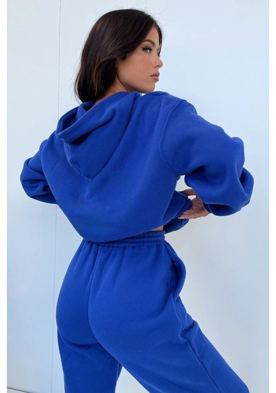 Basic Düz Eşofman Takımı Sweatshirt Jogger - Sax Mavi Oversize Şardonlu Kapüşonlu Saks Mavi Basic Düz Eşofman Takımı Sweatshirt Jogger - Sax Mavi Oversize Şardonlu Kapüşonlu Saks Mavi