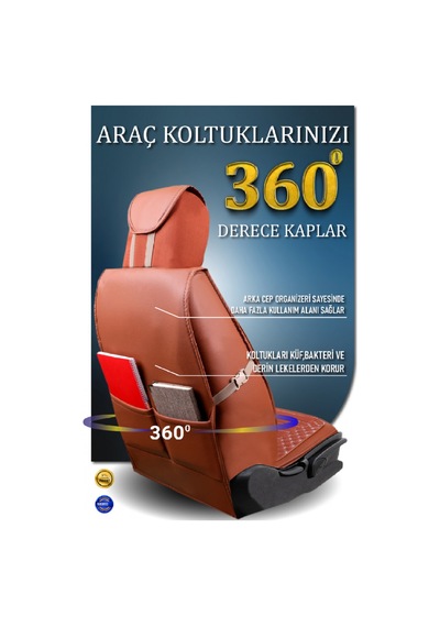 Opel Combo 3 Tekli Lüx Deri Oto Koltuk Kılıfı Ön Arka Takım Safir Tarçın