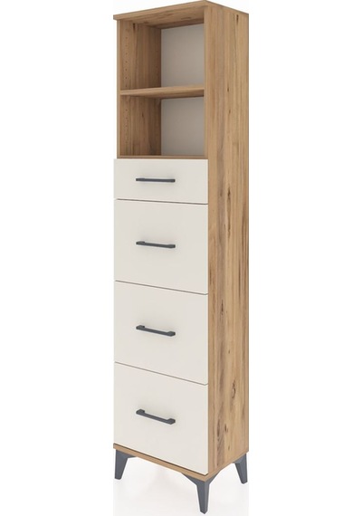 Arges Dolap 2 Raflı 4 Çekmeceli 44x30x182 Çam-aytaşı Çam