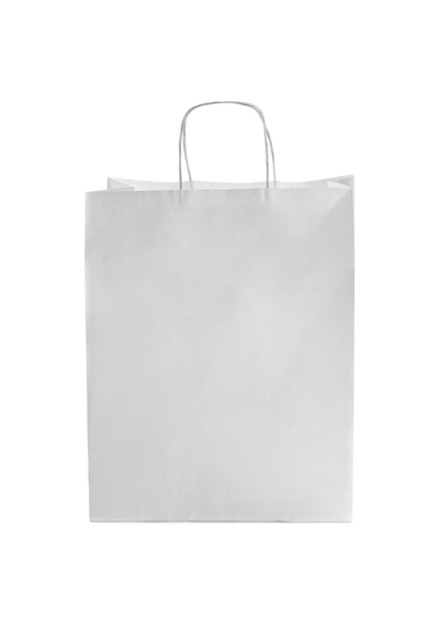 Kağıt Çanta Burgu Saplı 31x41x12cm Körük - Beyaz 25 Adet