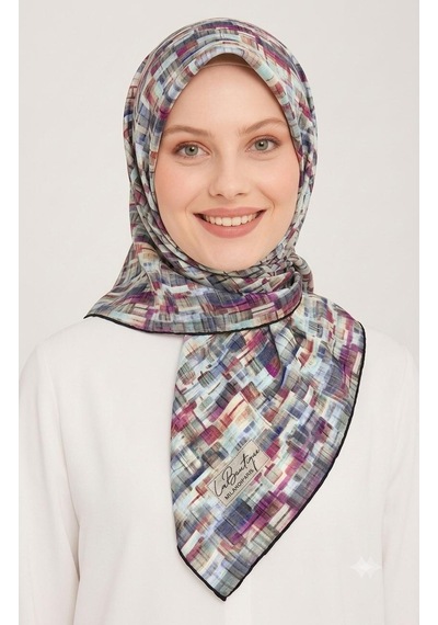 La Boutique Yaz Serinliği Güz Eşarp - 90 X 90 -2618asm Lacivert-su Yeşili