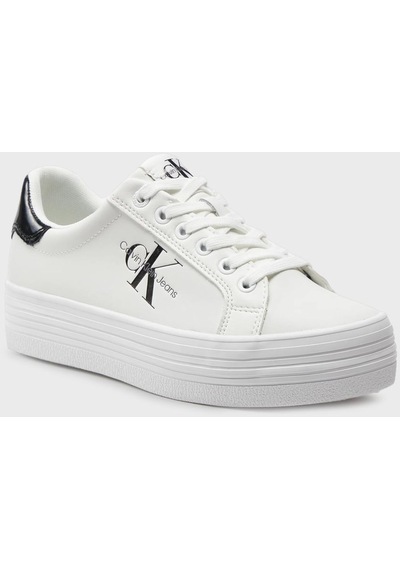Calvin Klein Kadın Ayakkabı Yw0Yw01393 01W Beyaz-Siyah Beyaz - Siyah