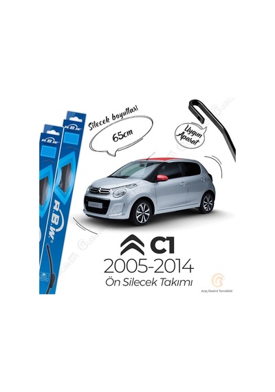 Muz Silecek Takımı Citroen C1 2005-2013 İle Uyumlu