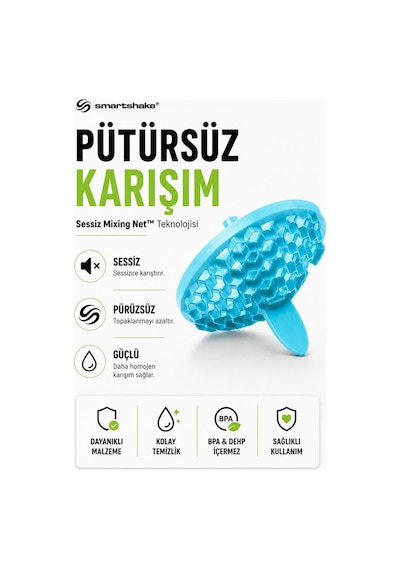 Smartshake Slim Serisi 500 Ml Neon Mavi Protein Shaker