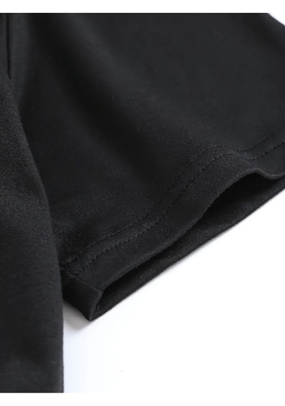 Uyguntarz Unisex Yaramaz Kediler Baskılı Tasarım Tshirt Siyah