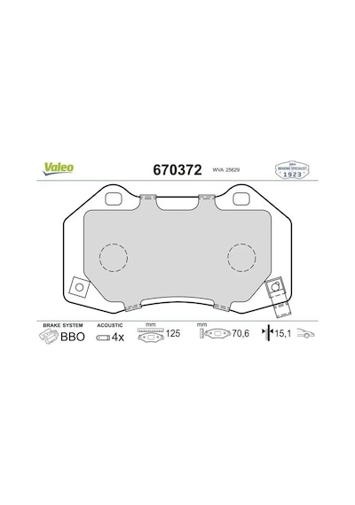 Opel Corsa D On Fren Balatasi 1.3 Cdti 2012-2014 Valeo 670372