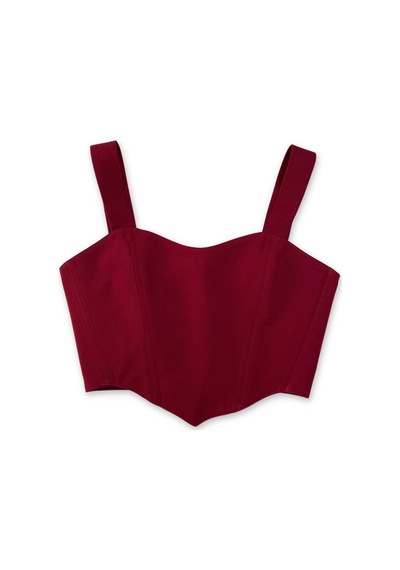 L'aura Corset Bordo Renk Kalp Yaka Bayan Korse Büstiyer