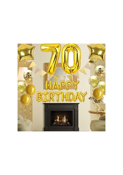 T Harf Folyo Gold Renk Balon Küçük 35 Cm Renkli
