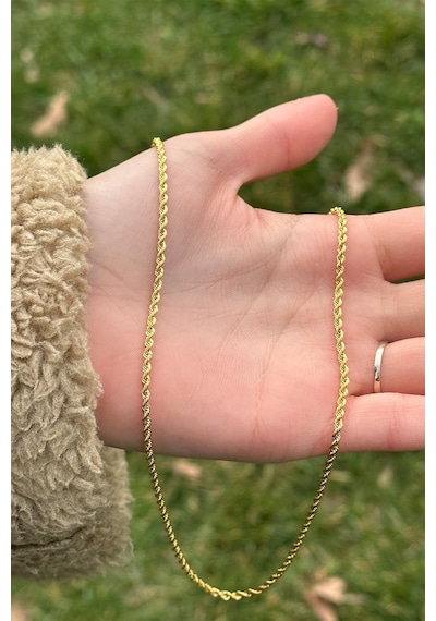Çgk Çiğdem Gürel Kuyumculuk 14 Ayar 3mm Halat Altın Kolye Gold