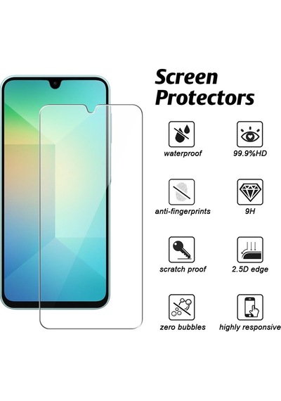 Samsung Uyumlu A26 Şeffaf Silikon Kılıf + Cam Ekran Koruyucu