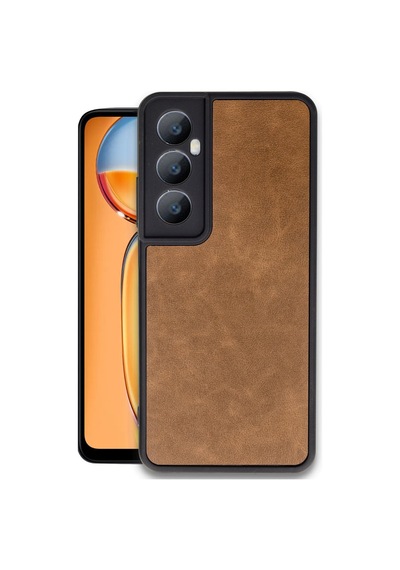 Newface Realme C65 Kılıf Aras Deri Kapak - Taba Taba