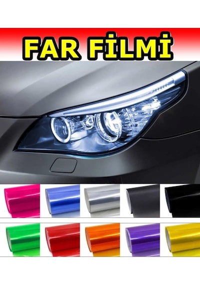 Sarı Stop Far Filmi Folyosu, 100 Cm X 30 Cm, Kaplama Şeffaf Dayanıklı