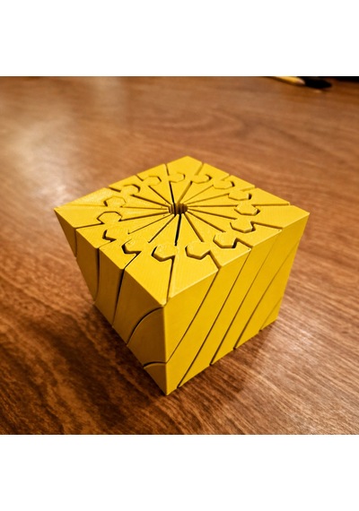 3d Baskı Twisting Küp - Mekanik Dönen Bulmaca Küpü-sarı