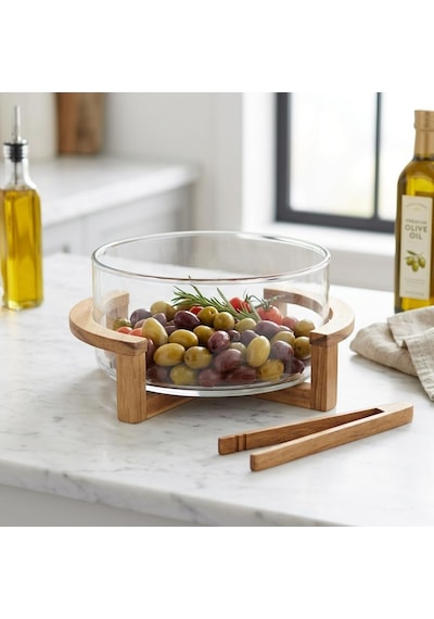 %100 Doğal Akasya Ayaklı Sunum Ve Salata Kasesi - Ahşap Ayaklı Meyvelik Ve Çerezlik 15x7 Cm Veya 20x10 Cm Seçenekli, 1 Adet 20cm 10cm Çok renkli