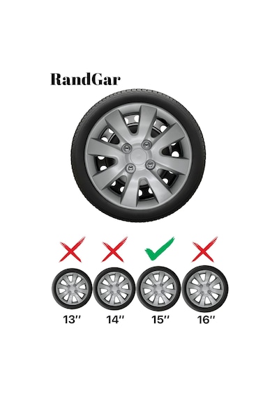 Fiat Idea 15 İnç Jant Kapağı 4 Adet Gri G102 Rand