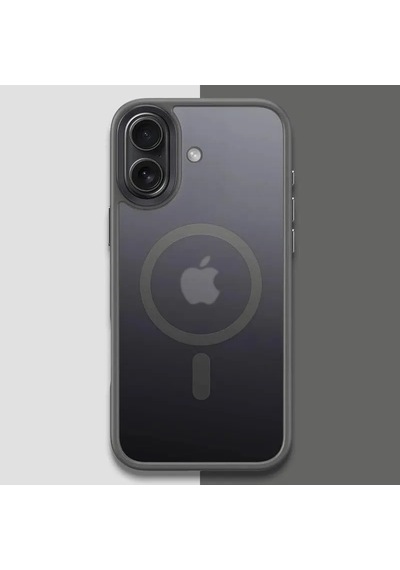 Fros Silikon Kılıf Kablosuz Şarj Destekli -Apple Uyumlu iPhone-16-pro-max Gri Zebana