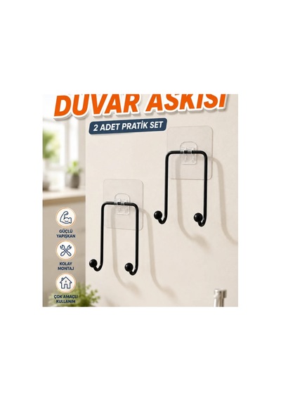 2 Li Yapışkanlı Duvar Askısı Çok Amaçlı Düzenleyici Renkli