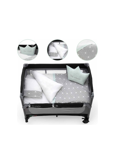 Elelelife Letto 6 Parça Park Yatak Bebek Uyku Seti Mint