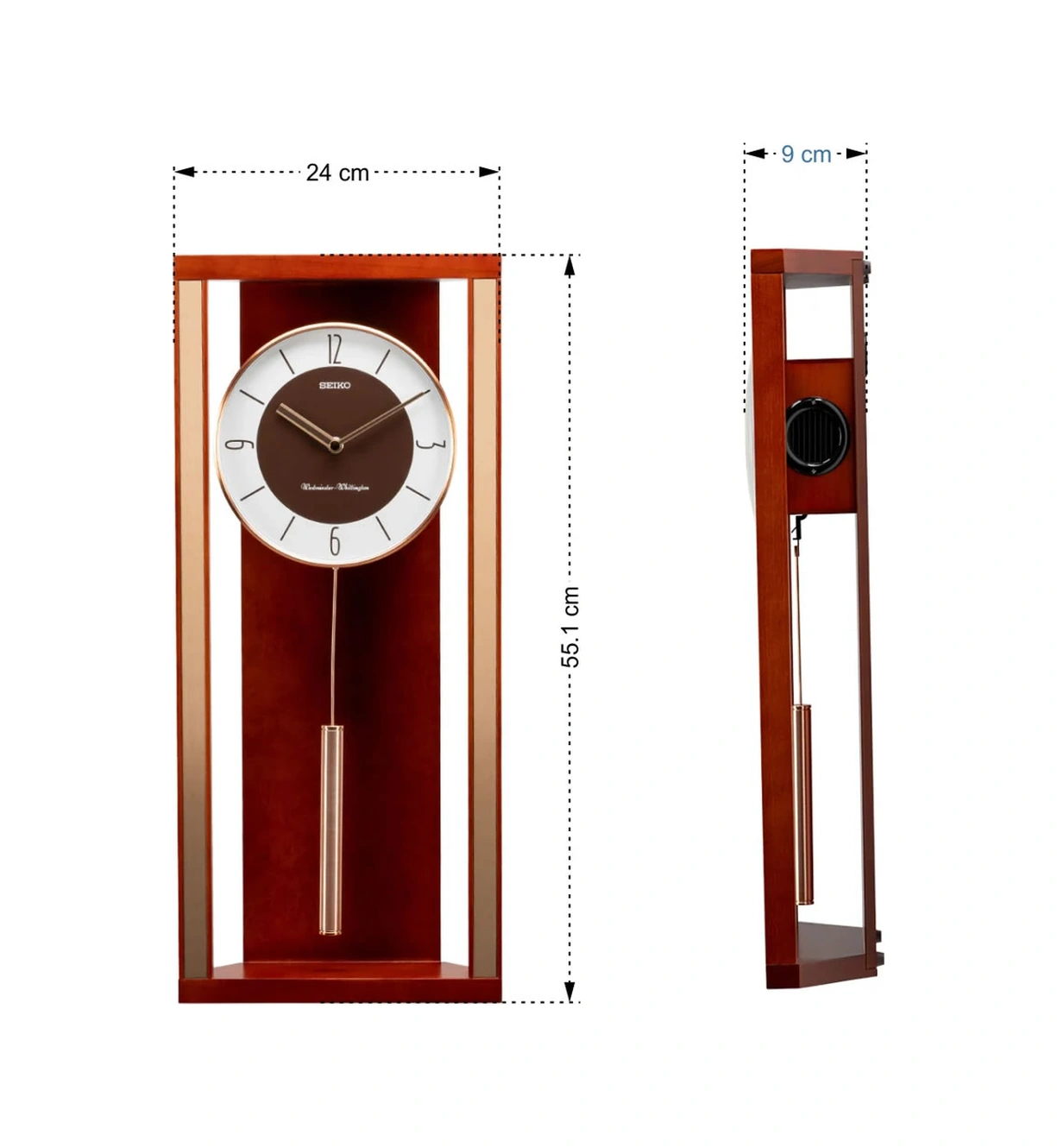 Seiko Clock Qxh068z Duvar Saati Kahverengi