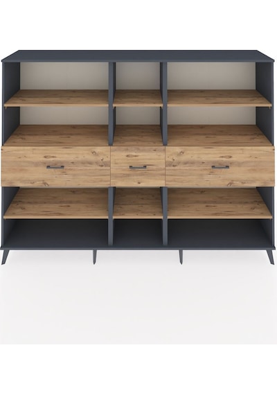 Hyperion Dolap 9 Raflı 3 Çekmeceli 220x44x163 Antrasit-çam Atlas Çam - Antrasit Hyperion Dolap 9 Raflı 3 Çekmeceli 220x44x163 Antrasit-çam Atlas Çam - Antrasit