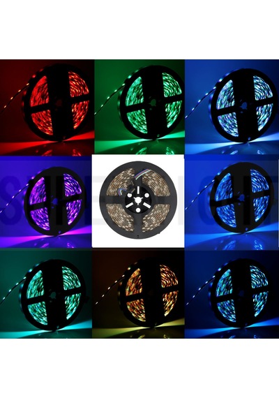 Rgb Led Şerit Bant 5 Metre 12v 5050 Smd 120 Led/m Ip20 İç Mekan Aydınlatma