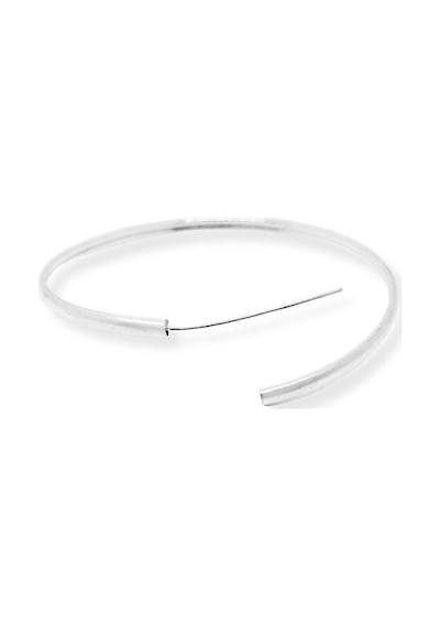 Oya Silver Oval Hatlı Yuvarlak Gümüş Halka Küpe 6x6cm- 3mm Kalınlık 925 Ayar