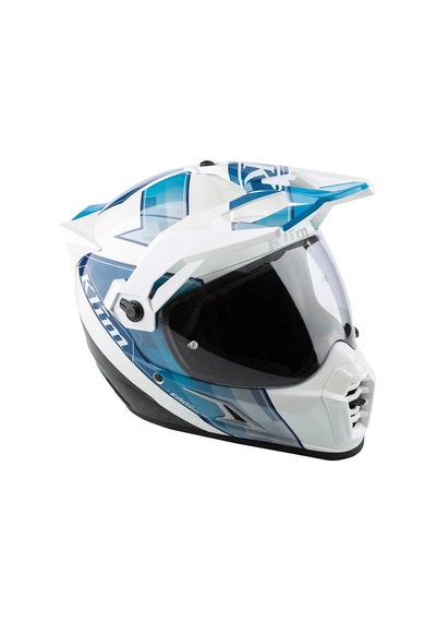 Klim Krios Pro Carbon Spectrum Adv Rally Motosiklet Kaskı Beyaz Mavi Beyaz / Mavi