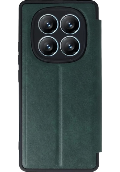 Newface Xiaomi Redmi Note 14 Pro 5g Kılıf Flip Cover - Koyu Yeşil Resimdeki