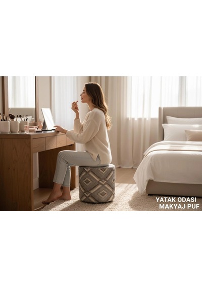 Dokusu Ve Modern Tasarımıyla Her Ortama Uyum Sağlayan Çok Amaçlı Puf 4 Çok Renkli
