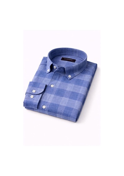Lugon Klasik Regular Fit Uzun Kol Erkek Gömlek 7608 Mavi