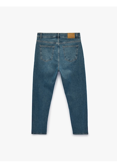 Koton Pamuklu Cep Detaylı Tapered Jean Pantolon - Joe Jean Orta İndigo 7wam40144nd