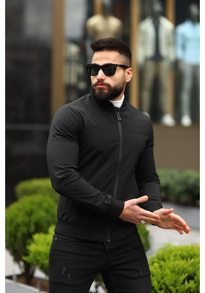 Erkek Bomber Ceket Siyah Bndk