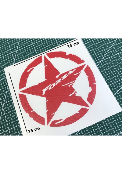 Deeb Army Forza Yıldız Sticker Etiket Mat Kırmızı 2 Adet