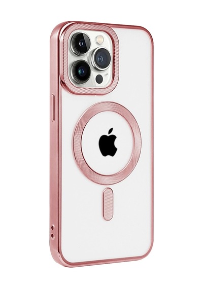 Apple iPhone Uyumlu 14 Pro Kılıf Kronos Magsafe Kapak - Rose Gold İtdark33013