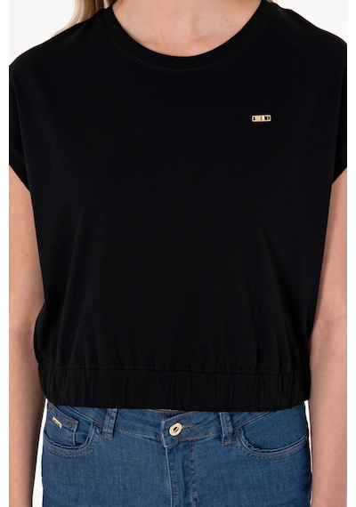U.S. Polo Assn. Kadın Siyah Bisiklet Yaka Tişört 50305720-VR046