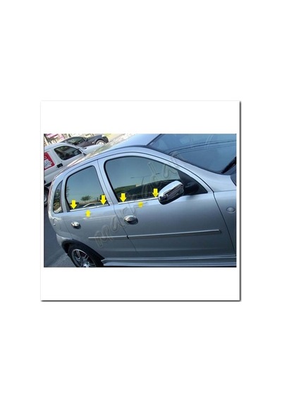 Markadan Opel Corsa C Krom Cam Çıtası 2000-2006 4 Parça  Paslanmaz