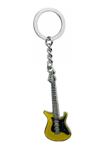 Elektro Gitar Anahtarlık Yağ Yeşili Müzik Temalı Aksesuar