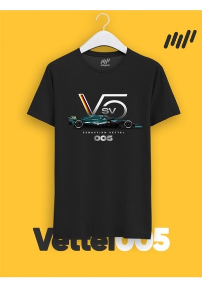 Startmore Unisex Sebastian Vettel F1 Team Logo T-shirt Siyah