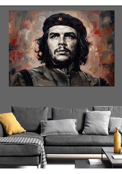 Che Guevara Karizmatik Portre Sanatı Dekoratif Kanvas - Mdf Ahşap Tablo