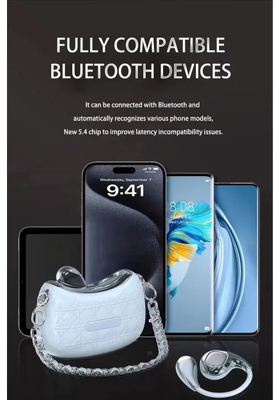 Çanta Şeklinde Kablosuz Bluetooth Kulaklık Led Göstergeli Anc Özellik 15 Dakika Şarj İle 4 Saat Müzik Dinleme