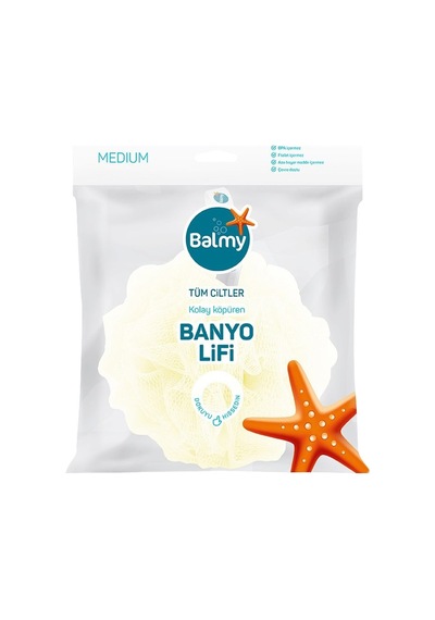 Balmy Banyo Lifi Medium Etkili Cilt Temizliği İçin Banyo Süngeri - 5 Adet Tarı