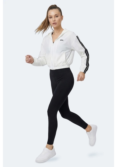 Slazenger Razzle Kadın Fermuarlı Kapüşonlu Cepli Ekru Sweatshırt Ekru