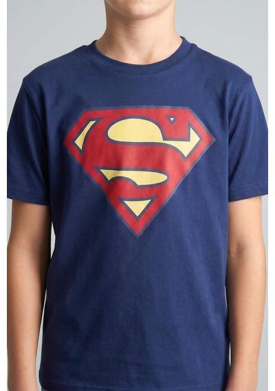 Defacto Superman Lisanslı Regular Fıt Elastik Bel Şortlu 2li Lacivert Pijama Takımı Erkek Çocuk H8145a826hsnv42 Lacivert-nv42