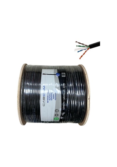 Cabcom Cat6 Utp-lzsh 23awg Dış Ortam Outdoor Kablo 305mt Siyah 305 Metre