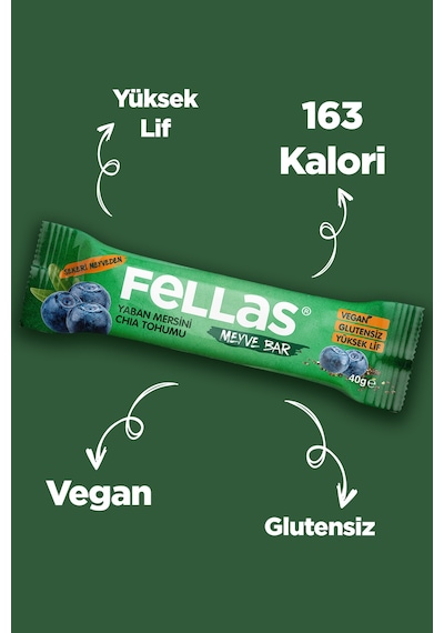 Fellas Chia ve Yaban Mersini Meyveli Bar 12 x 40 G