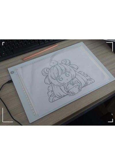 TechTic A4 Led Işıklı(3 Seviye) Çizim Kopyalama Animasyon Portre Dövme Grafik Çizim Tableti