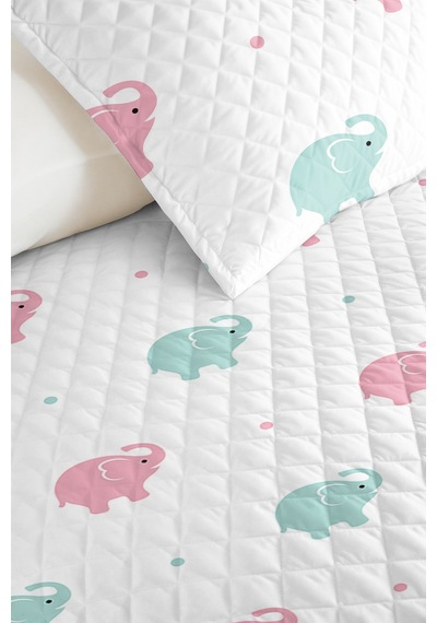 Evimde Bambaşka Minimal Sevimli Fil Çocuk Odası Tek Kişilik Pike Takımı-pastel Pembe 160x220 CM Kapitone Yatak Örtüsü Evimde Bambaşka Minimal Sevimli Fil Çocuk Odası Tek Kişilik Pike Takımı-pastel Pembe 160x220 CM Kapitone Yatak Örtüsü
