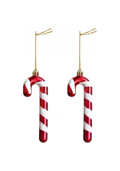 Yılbaşı Ağacı Süsü Baston Şeker 12 Cm 2'li Baston