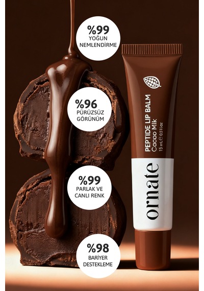 Peptide Lip Balm Cacao Milk , Nemlendirici, Parlatıcı Lip Balm Kakao Ceramide Vitamin E 15ml 868 Cacao Crush